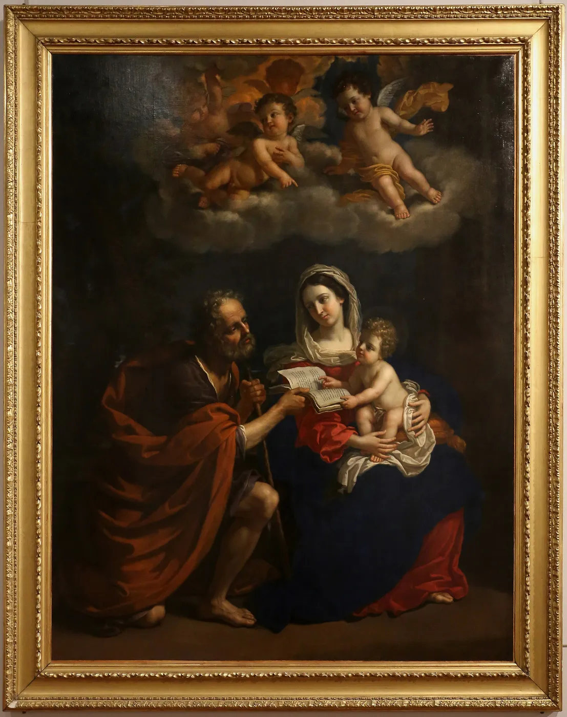 The Holy Family by Benedetto Gennari — original painting reproduced as a hand-painted oil on canvas