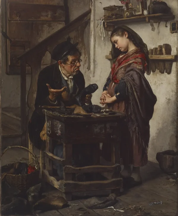 The Hopeless Case (1871) by Antonio Rotta — original painting reproduced as a hand-painted oil on canvas