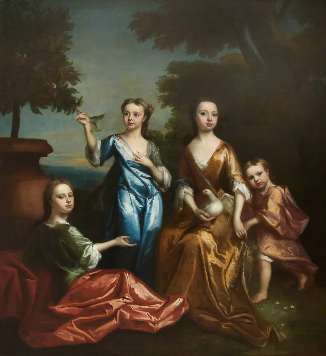 The Lee Children (either of Sir William or of Sir Thomas Lee) (1714) by Edward Byng — original painting reproduced as a hand-painted oil on canvas