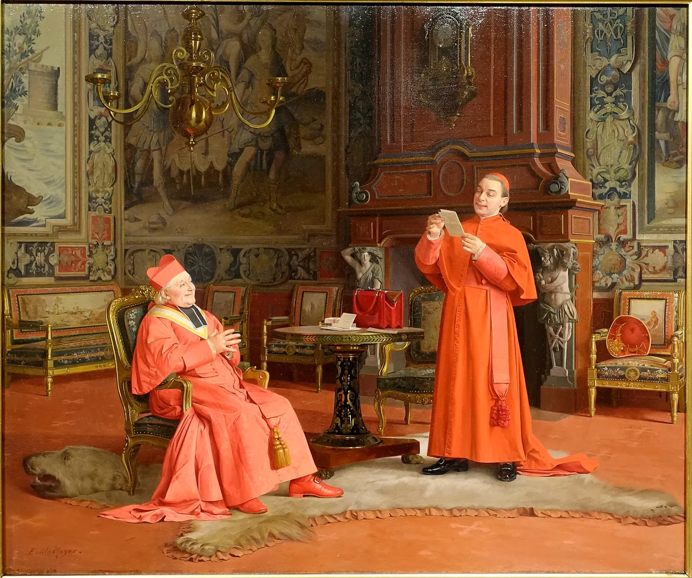 The Letter (1895) by Émile Meyer — original painting reproduced as a hand-painted oil on canvas