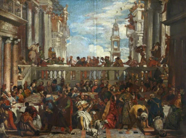 The Marriage at Cana (after Paolo Veronese) by Edward Leahy — original painting reproduced as a hand-painted oil on canvas