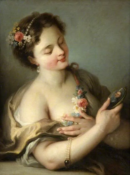 The Miniature by Caroline de Valory — original painting reproduced as a hand-painted oil on canvas
