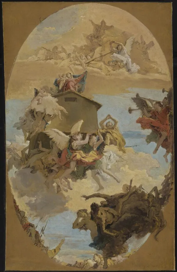 The Miracle of the Holy House of Loreto (1743) by Giovanni Battista Tiepolo — original painting reproduced as a hand-painted oil on canvas