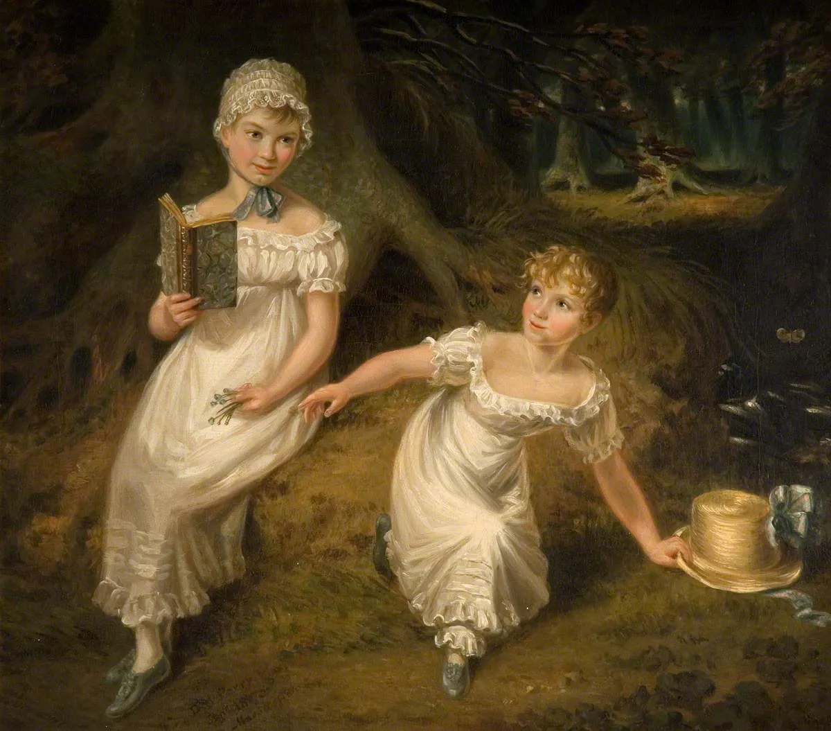 The Misses Heywoods (1817) by David Parry — original painting reproduced as a hand-painted oil on canvas