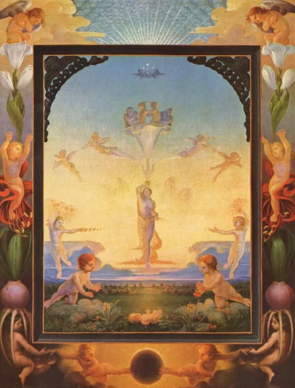 The Morning (1808) by Philipp Otto Runge — original painting reproduced as a hand-painted oil on canvas