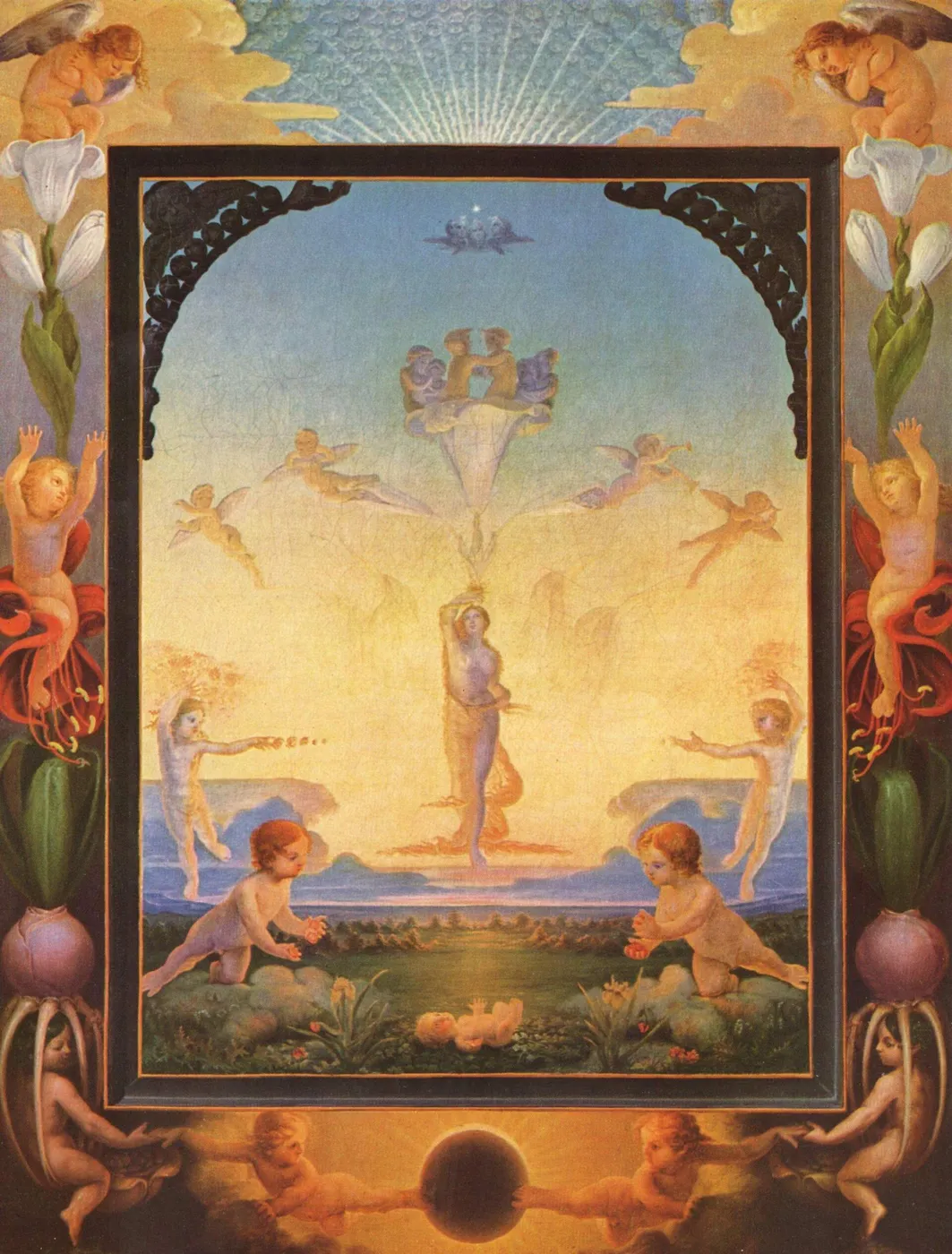 The Morning (1808) by Philipp Otto Runge — original painting reproduced as a hand-painted oil on canvas