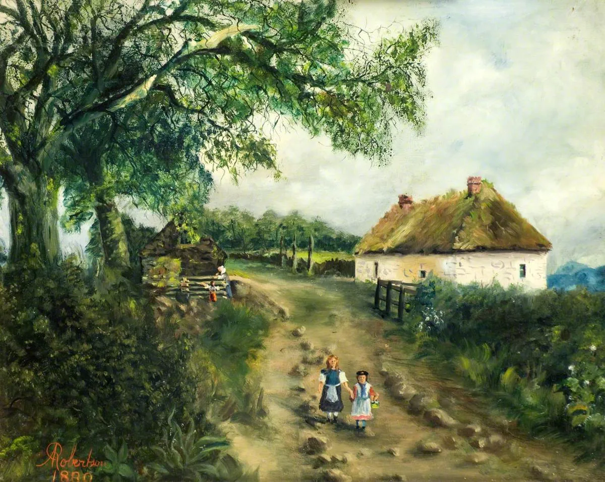 The Nook, Invergowrie (1880) by Alexander Duff Robertson — original painting reproduced as a hand-painted oil on canvas