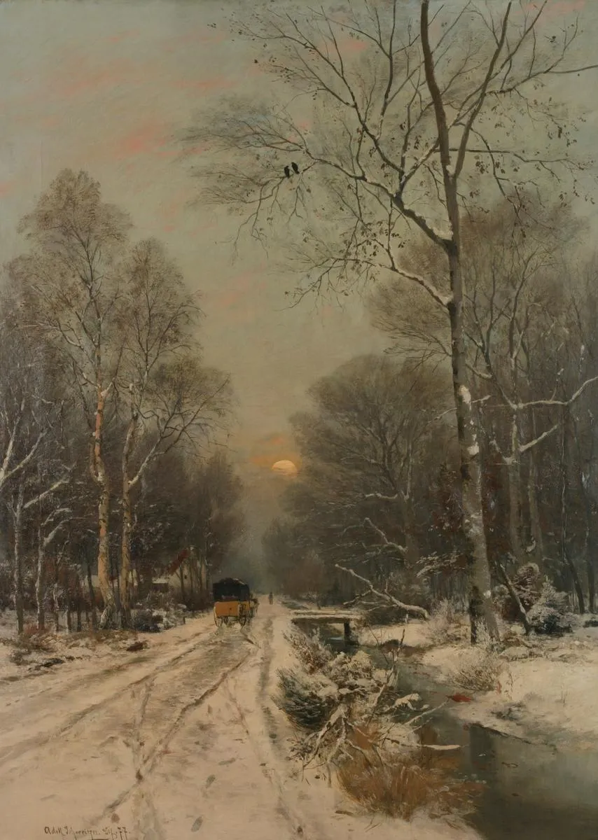 The Old Diligence in Winter — Adolf Gustav Schweitzer