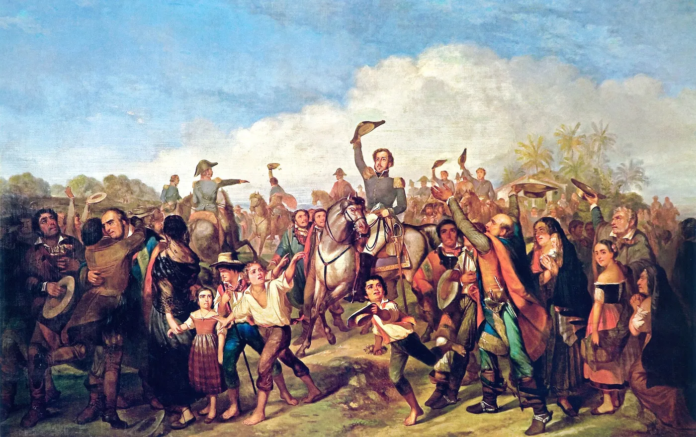 The proclamation of the independence of Brazil (1844) by François-René Moreaux — original painting reproduced as a hand-painted oil on canvas