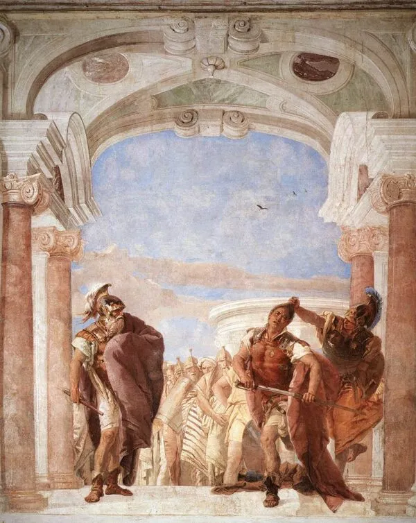 The Rage of Achilles (1757) by Giovanni Battista Tiepolo — original painting reproduced as a hand-painted oil on canvas