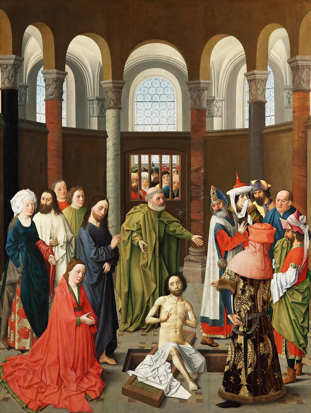 The Raising of Lazarus (1465) by Albert van Ouwater — original painting reproduced as a hand-painted oil on canvas
