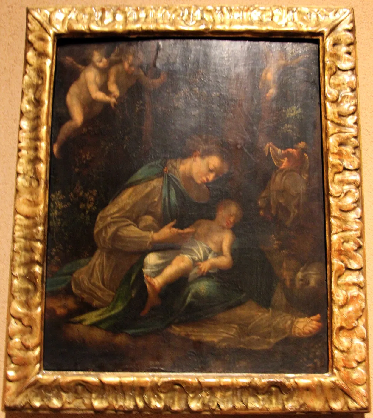 The Rest on The Flight into Egypt by Alessandro Mazzola — original painting reproduced as a hand-painted oil on canvas