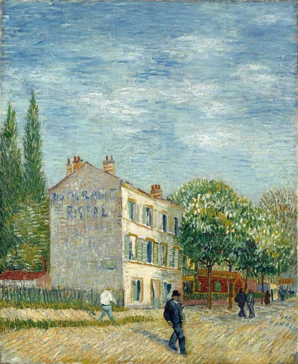 The restaurant Rispal in Asnieres (1887) by Vincent van Gogh — original painting reproduced as a hand-painted oil on canvas