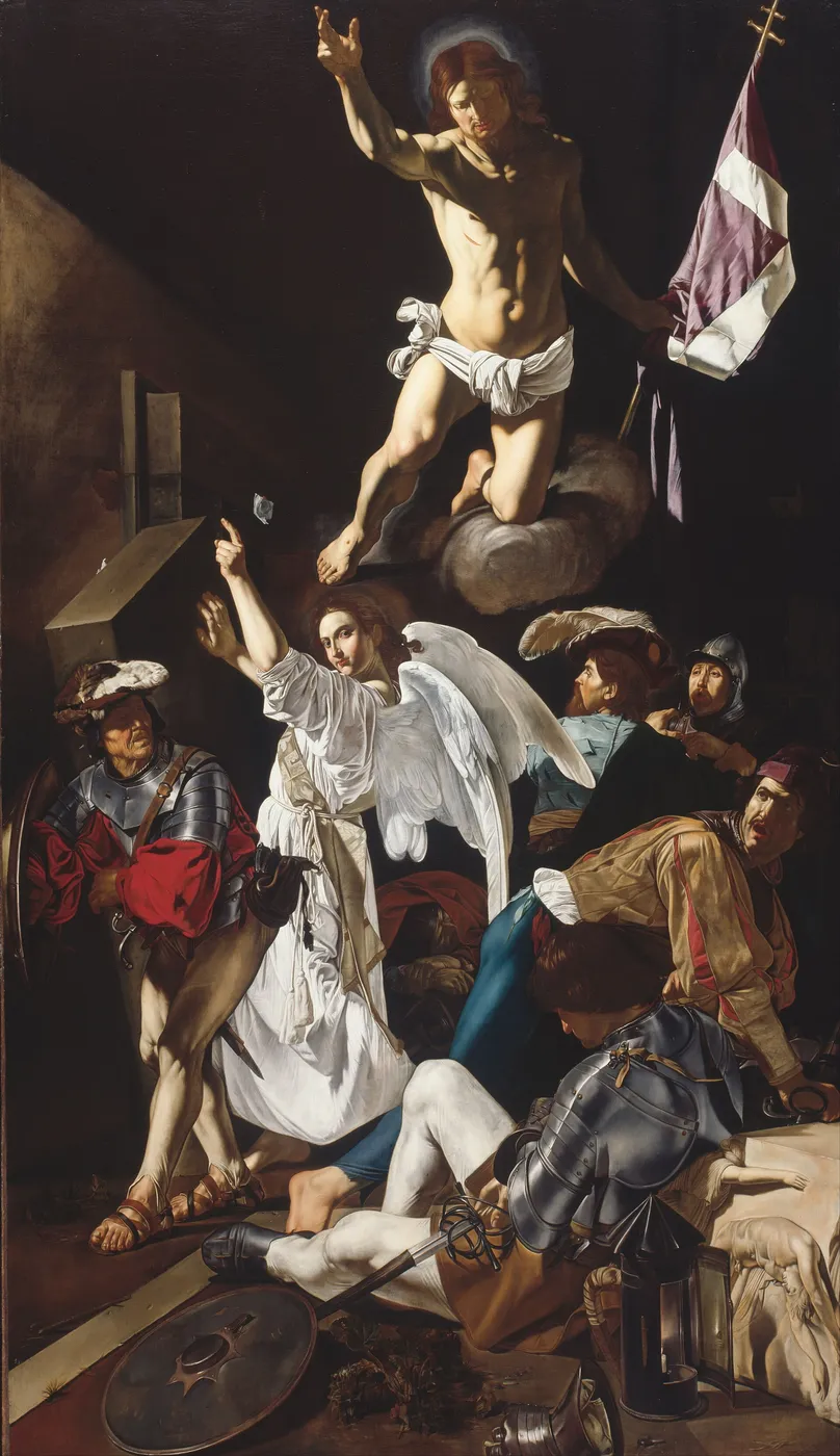 The Resurrection (1619) by Cecco del Caravaggio — original painting reproduced as a hand-painted oil on canvas