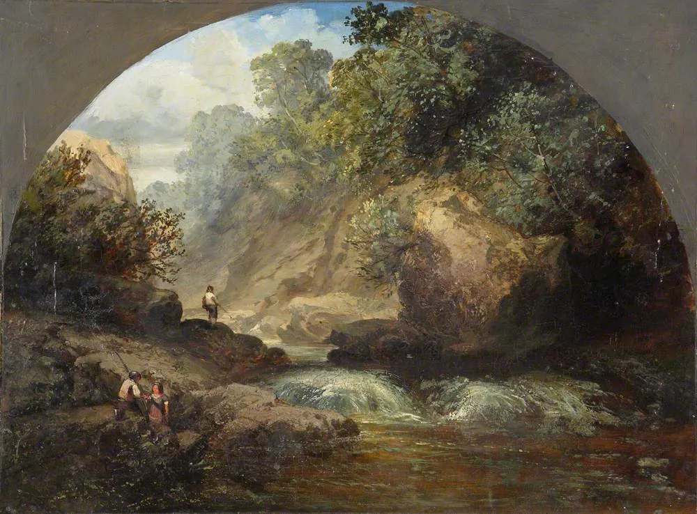 The River Dargle, County Wicklow, Ireland by Alfred George Frederick Finley — original painting reproduced as a hand-painted oil on canvas