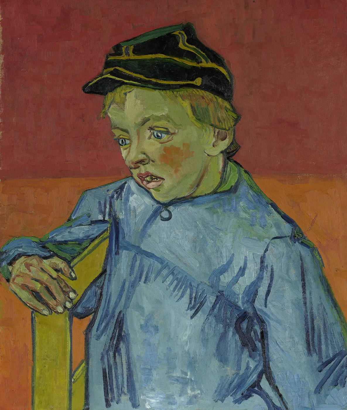 The Schoolboy (1888) by Vincent van Gogh — original painting reproduced as a hand-painted oil on canvas