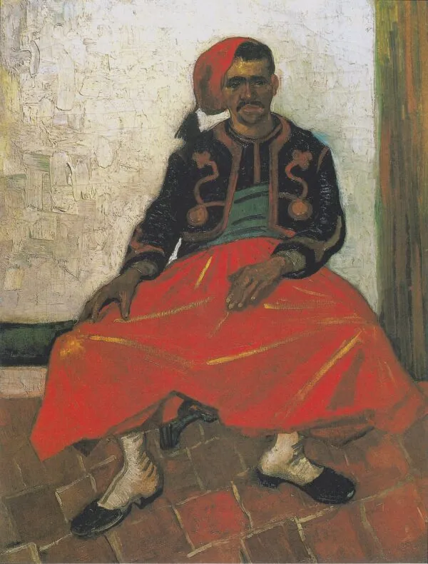The Seated Zouave (1888) by Vincent van Gogh — original painting reproduced as a hand-painted oil on canvas
