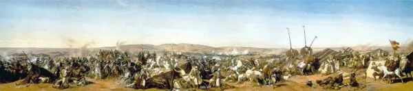 The seizure of Abd-el-Kader's camp in 1843 (1844) by Horace Vernet — original painting reproduced as a hand-painted oil on canvas