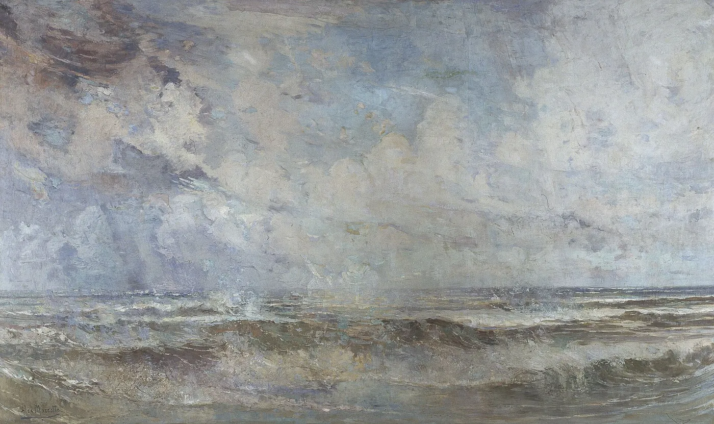 The Sky Clearing over the Sea (1892) by Alexander Marcette — original painting reproduced as a hand-painted oil on canvas