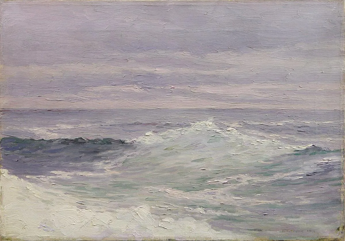 The Storm Surf (1914) by Frank Reed Whiteside — original painting reproduced as a hand-painted oil on canvas