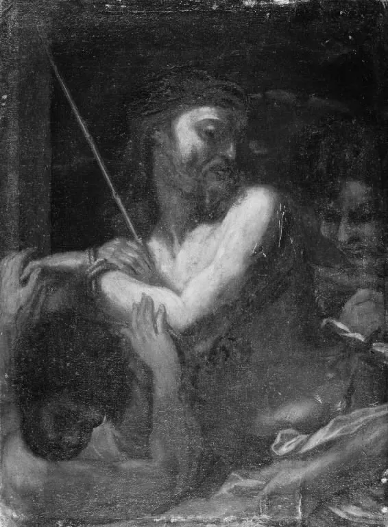 The Suffering Christ (1694) by A. de Bois Clair — original painting reproduced as a hand-painted oil on canvas
