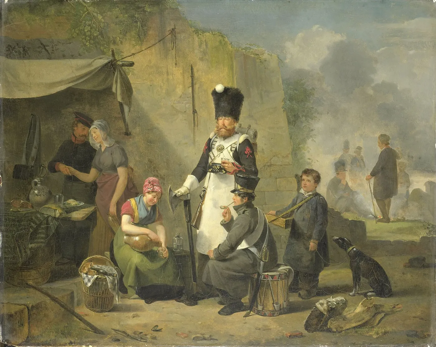 The Sutler (1825) by Anthonie Constantijn Govaerts — original painting reproduced as a hand-painted oil on canvas