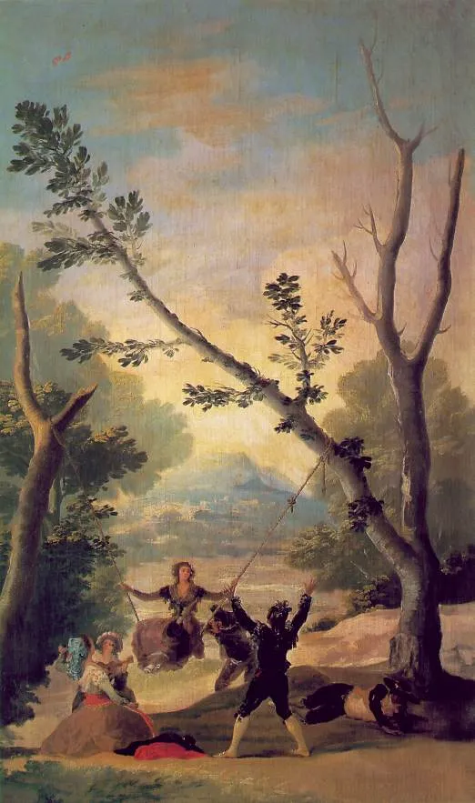 The swing (1787) (1787) by Francisco Goya — original painting reproduced as a hand-painted oil on canvas