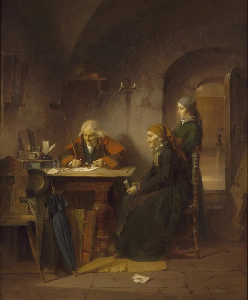 The Verger’s Collection (1866) by Anders Gustaf Koskull — original painting reproduced as a hand-painted oil on canvas