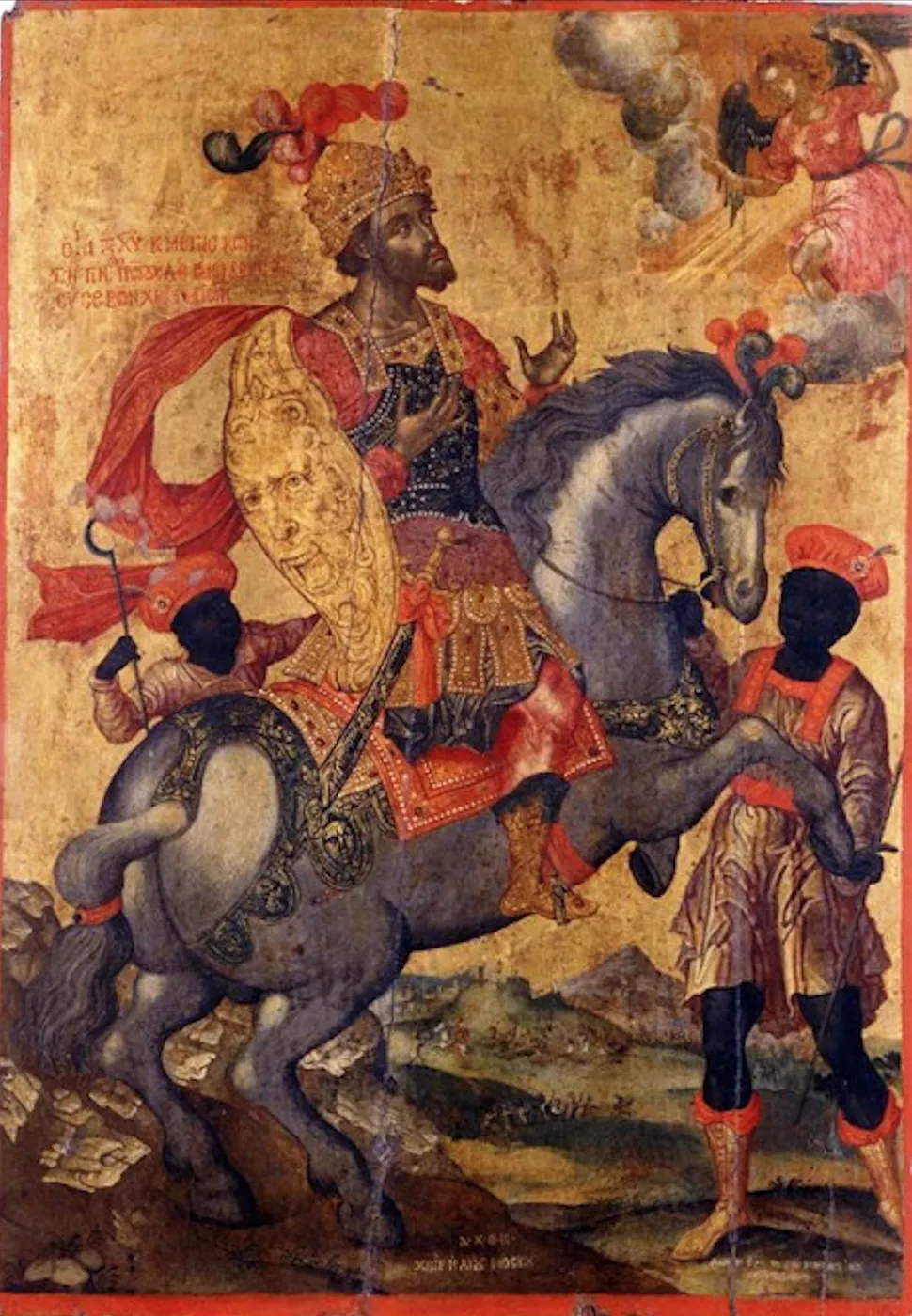 The Vision of Constantine (1678) by Elias Moskos — original painting reproduced as a hand-painted oil on canvas