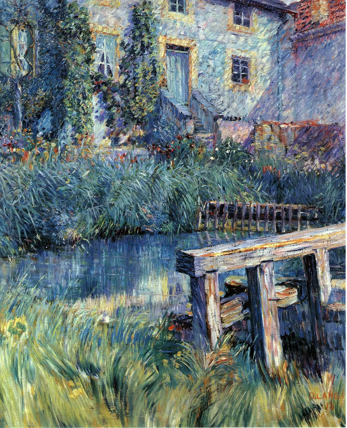 The Weir (1913) by Dominique Lang — original painting reproduced as a hand-painted oil on canvas