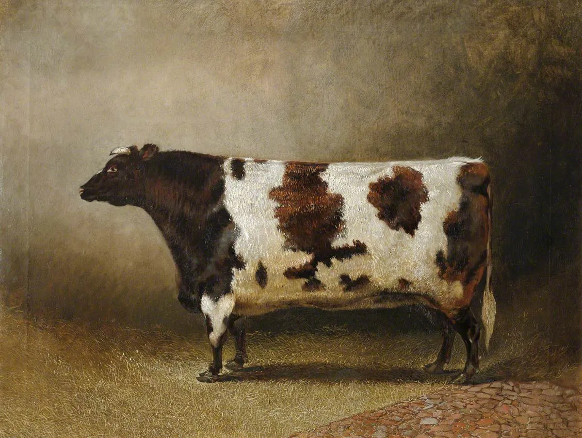 The Wimpole Heifer, ’Honeycomb’ (1864) by Eliot Yorke — original painting reproduced as a hand-painted oil on canvas