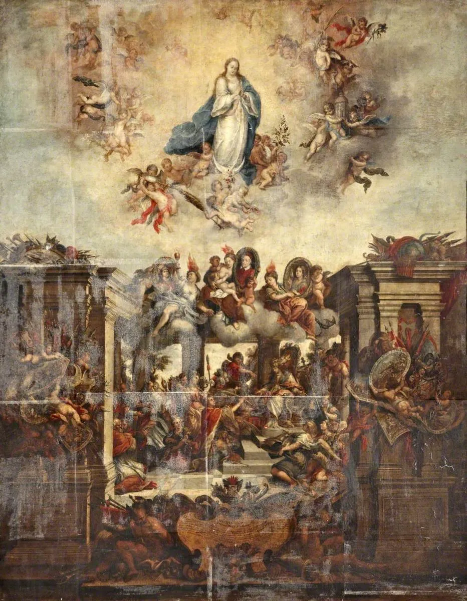 Theological Allegory with the Immaculate Conception by Arnold van Westerhout — original painting reproduced as a hand-painted oil on canvas