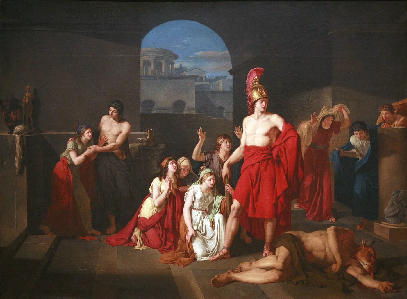 Theseus victor of the Minotaur (1791) by Charles-Édouard Chaise — original painting reproduced as a hand-painted oil on canvas