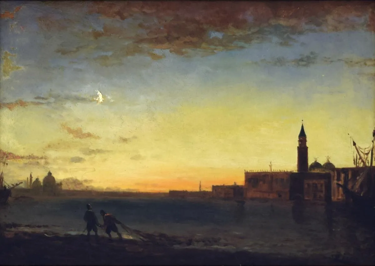 Twilight in Venice by Félix Ziem — original painting reproduced as a hand-painted oil on canvas