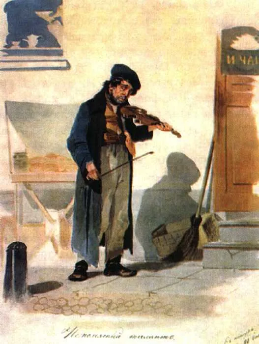 Unappreciated talent (1846) by Aleksandr Agin — original painting reproduced as a hand-painted oil on canvas