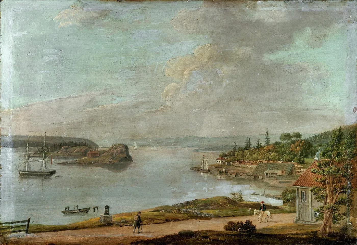 Vækerø (1835) by Ferdinand Jonas Gjøs — original painting reproduced as a hand-painted oil on canvas