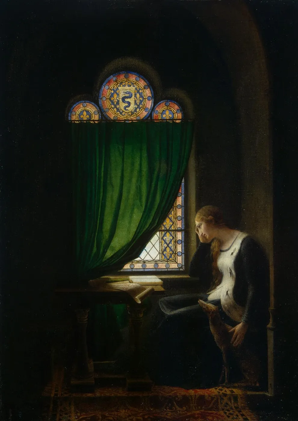 Valentine of Milan Mourning her Husband, the Duke of Orléans (1802) by François Fleury-Richard — original painting reproduced as a hand-painted oil on canvas