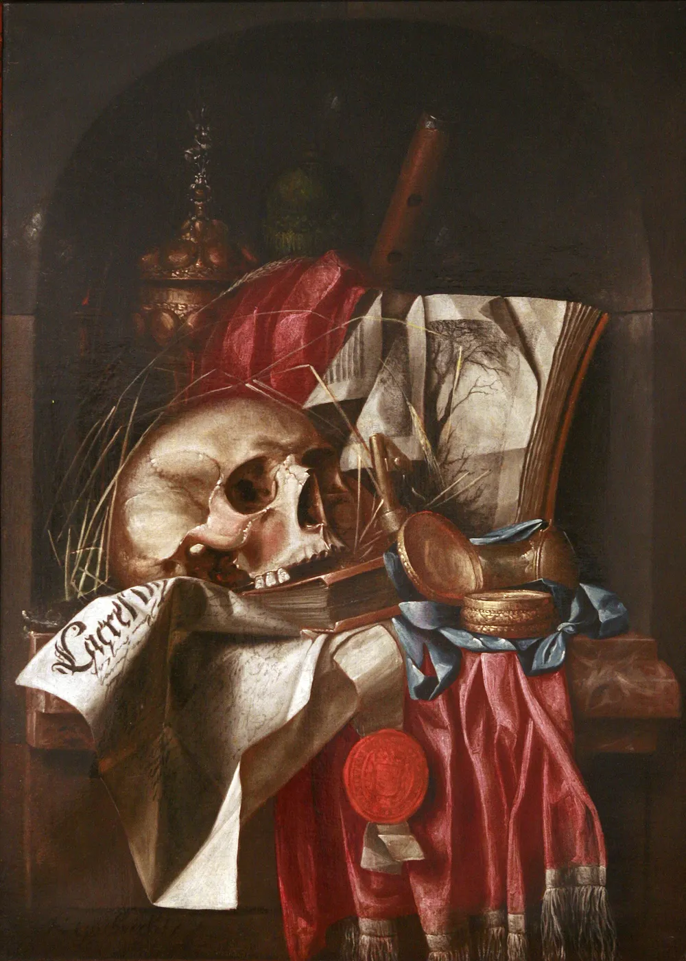 Vanity (1683) by Franciscus Gijsbrechts — original painting reproduced as a hand-painted oil on canvas