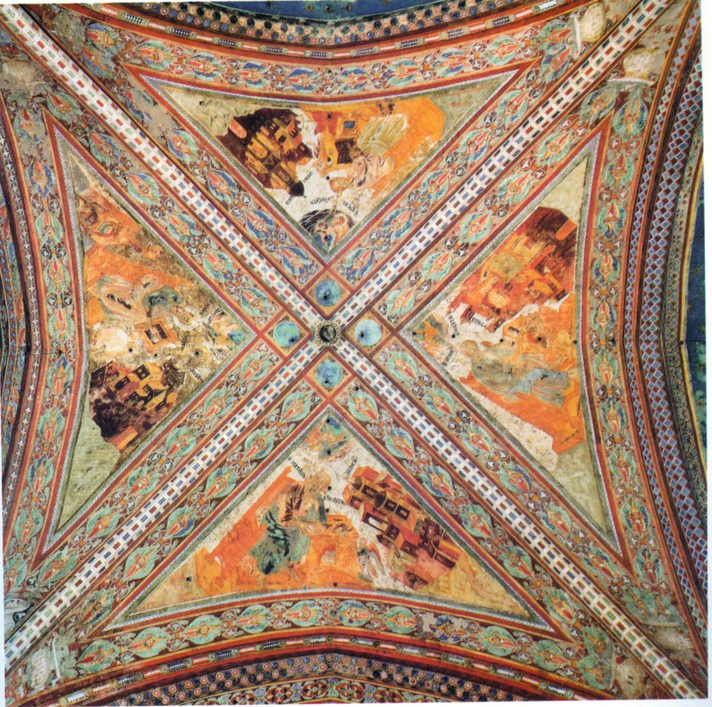 Vault of the Evangelists (1277) by Cimabue — original painting reproduced as a hand-painted oil on canvas