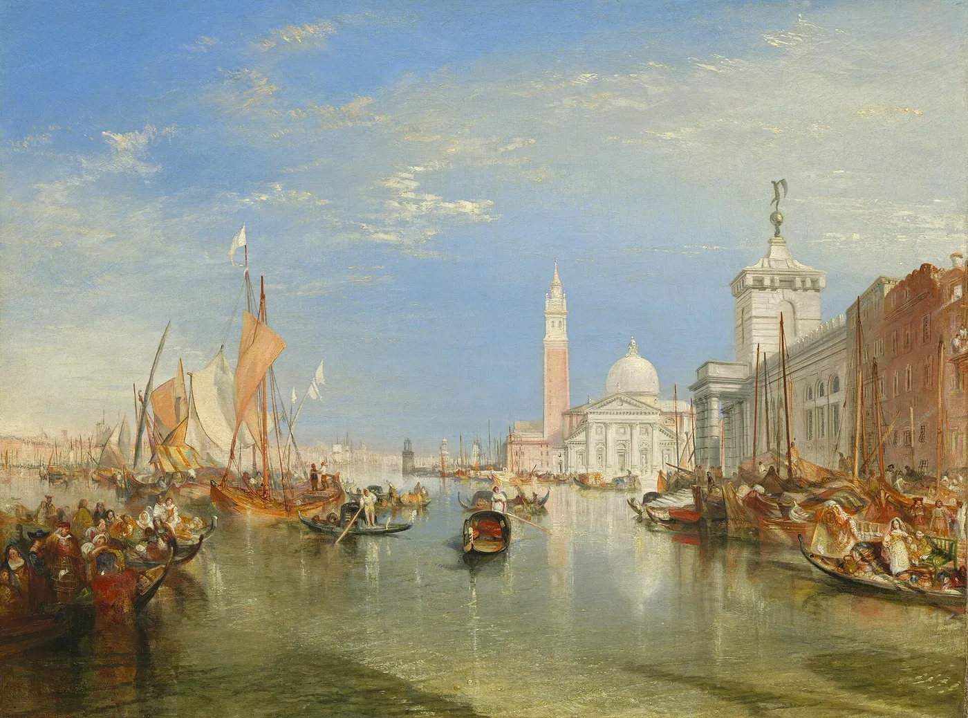 Venice - The Dogana and San Giorgio Maggiore (1834) by J. M. W. Turner — original painting reproduced as a hand-painted oil on canvas