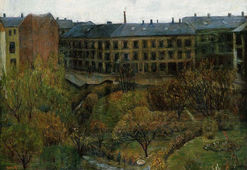 View from Kristiania (Oslo) (1898) by Aase Nørregaard — original painting reproduced as a hand-painted oil on canvas