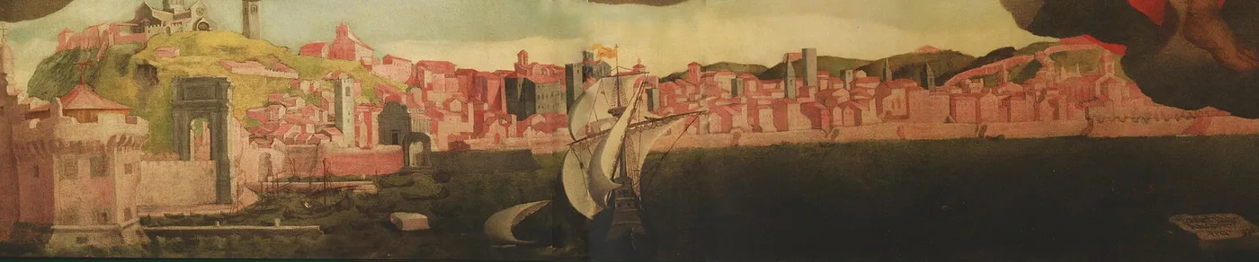 View of Ancona (1597) by Andrea Lilio — original painting reproduced as a hand-painted oil on canvas