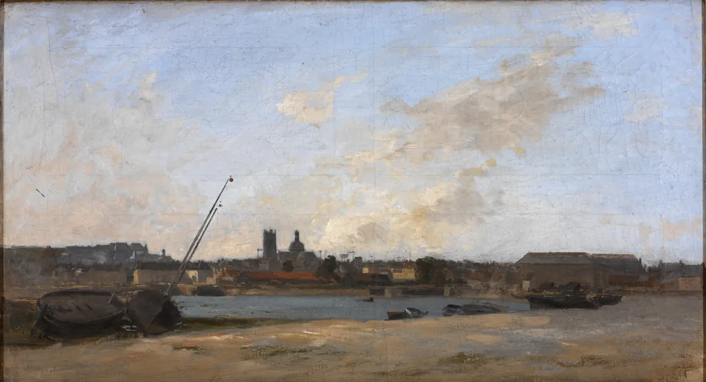 View of Dieppe by Charles Lapostolet — original painting reproduced as a hand-painted oil on canvas