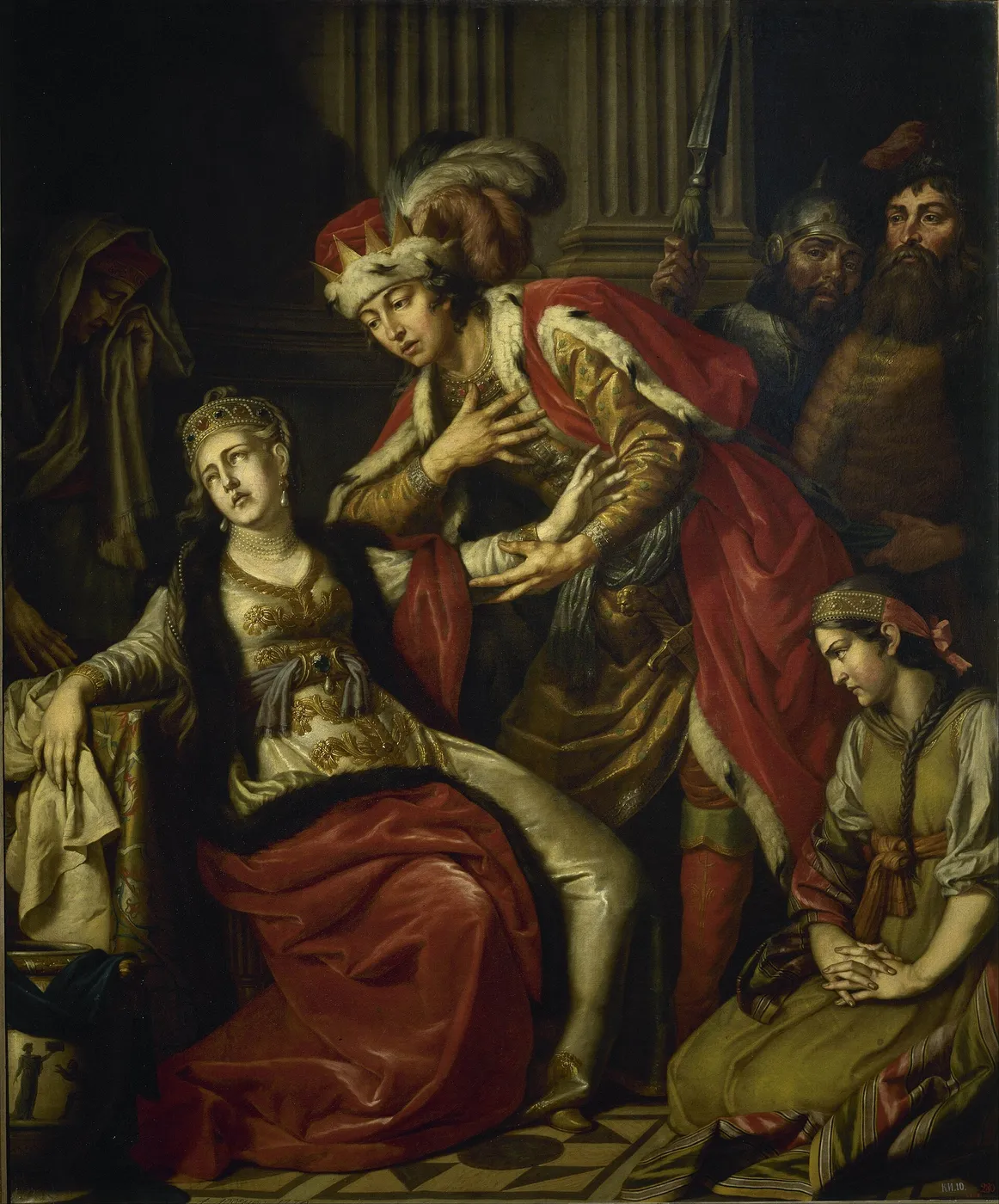 Vladimir and Rogneda (1770) by Anton Losenko — original painting reproduced as a hand-painted oil on canvas