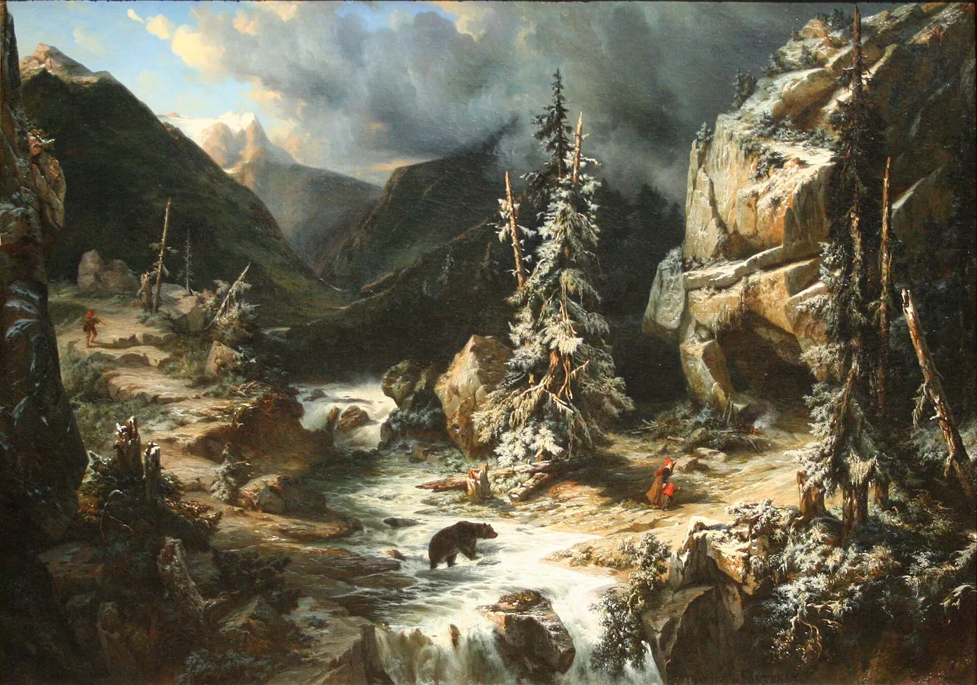 Vue prise sur le chemin à Maladetta by Alexis Daligé de Fontenay — original painting reproduced as a hand-painted oil on canvas