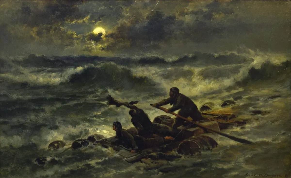 Wrecked (1896) by Franklin Dullin Briscoe — original painting reproduced as a hand-painted oil on canvas