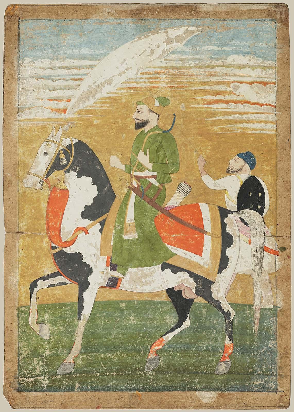 Guru Gobind Singh à cheval avec un porteur de parasol — Unidentified artist