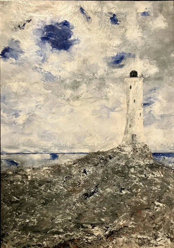 The Lighthouse III (1901) by August Strindberg — original painting reproduced as a hand-painted oil on canvas