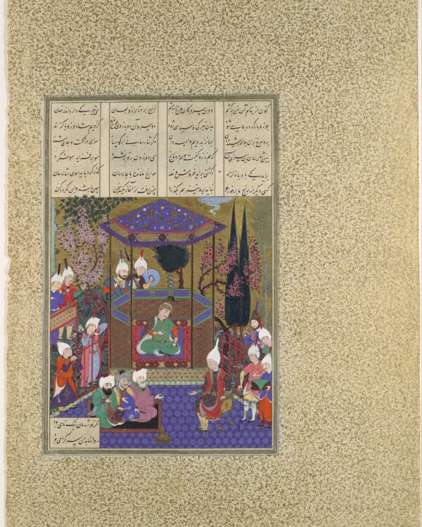 Zal explique les mystères des mages — Shâhnâmeh de Shah Tahmasp — Peinture attribuée à Qadimi; Peinture attribuée à 'Abd al-'Aziz